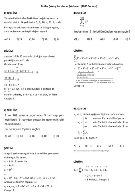 2012 matematik ygs soruları ve çözümleri